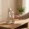 1 Pair Aesthetic Sweet Pair Cat Figurine Minimalist White Cat Ornament  Home Decor