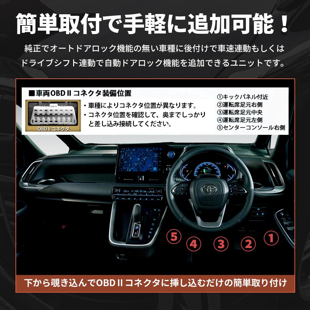 Universal for Toyota Voxy 90 Noah 90 Prius 60 Yaris Aqua MXPK10 Sienta 10 Series Door Auto Door Vehicle Speed Linked Compatible with Compatible