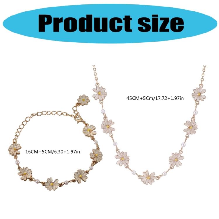 Fashionable Daisy Themed Bracelet Modern Style Bracelet Pendant Necklace Alloy Texture Suitable for Various Occasions