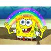 Pittore per Numeri con Tela Pitture da Dipingere Spongebob con Arcobaleno 50X40 Cm