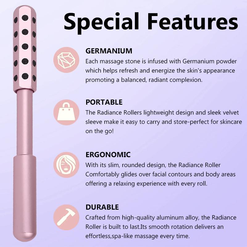 Professional Beauty Roller Facial Roller Set 24Germanium Facial Massage Tool Gua Sha for Skin Tightening Care