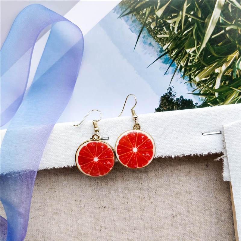 Süße Mode Früchte Wassermelone Erdbeere Anhänger Hängende Ohrringe für Damen Süße Kiwi Zitrone Orange Tropfenohrringe Mädchen Schmuck