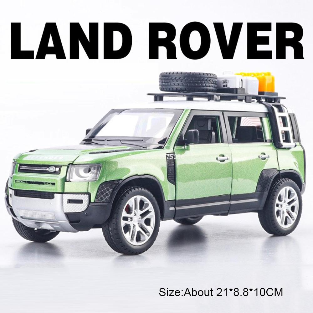 1:24 Scale Land Rover Defender Range Rover Shock Absorption Pull Back Doors Opened Off-road Metal Cars Models for Boys Gifts