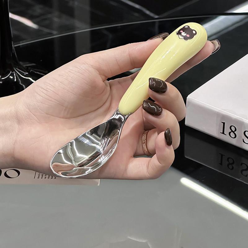 Ingot Head Soup Spoon Stainless Steel Tableware Teaspoons Home Children'S Tablespoons Ice Cream Shovel Kitchen Utensils