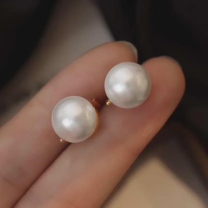 Elegante Herbst/Winter Perlenohrringe: Leichter Luxus, Nischen-Retro, Hongkong-Stil, Vielseitige Ohrringe für Frauen