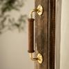 Massivholz Nussbaumholzgriff Messingbasis Leichter Luxus Messinggriff Vintage-Dekor Premium-Qualität Möbelgriff Schubladengriff