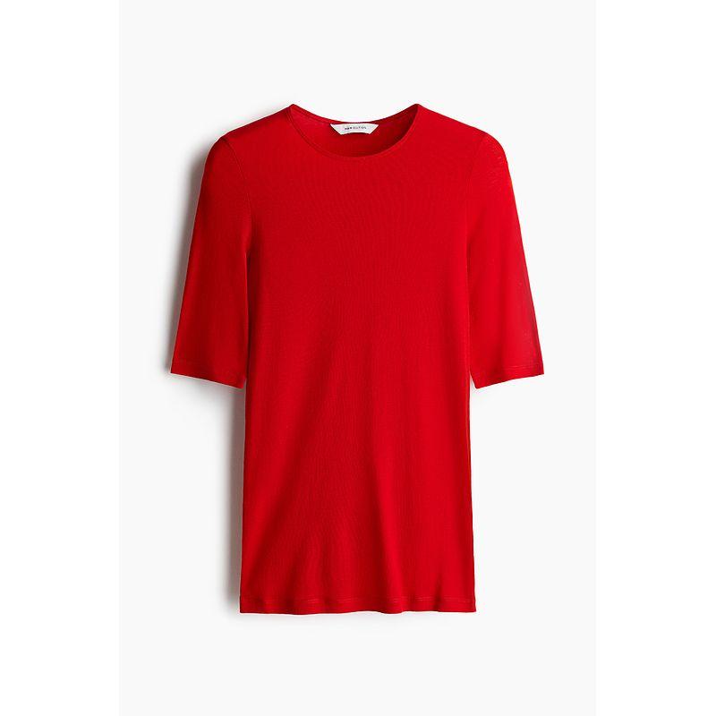 

HM Women s T-shirt 2025 Autumn New Pima Cotton T-shirt 1285169