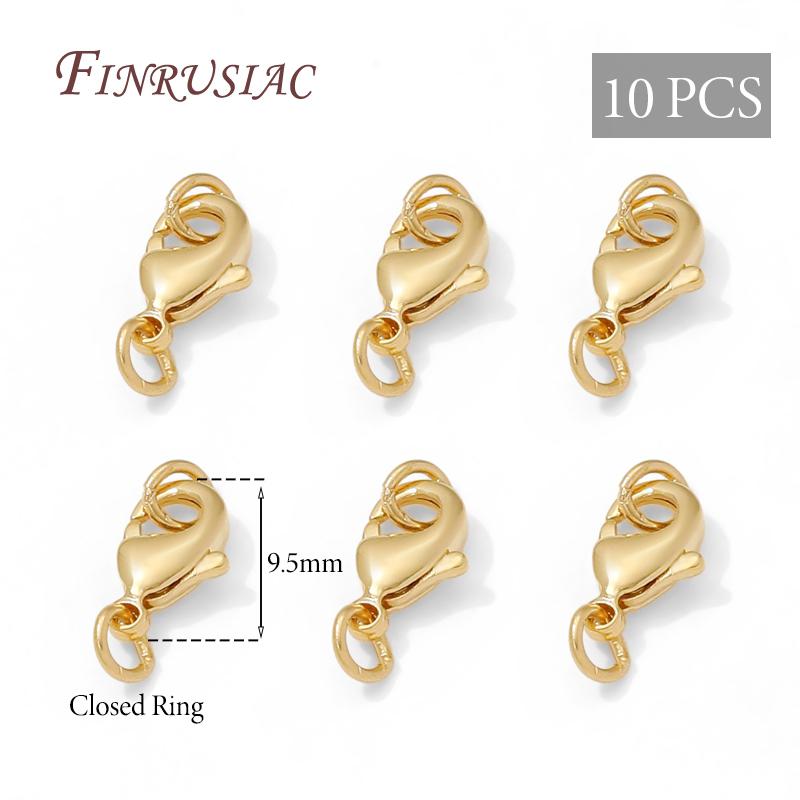 14K Gold Plated Lobster Clasp,Bracelets Clasps with Extension Chains DIY Jewelry Making Supplies,Locks For Jewelry Connectors