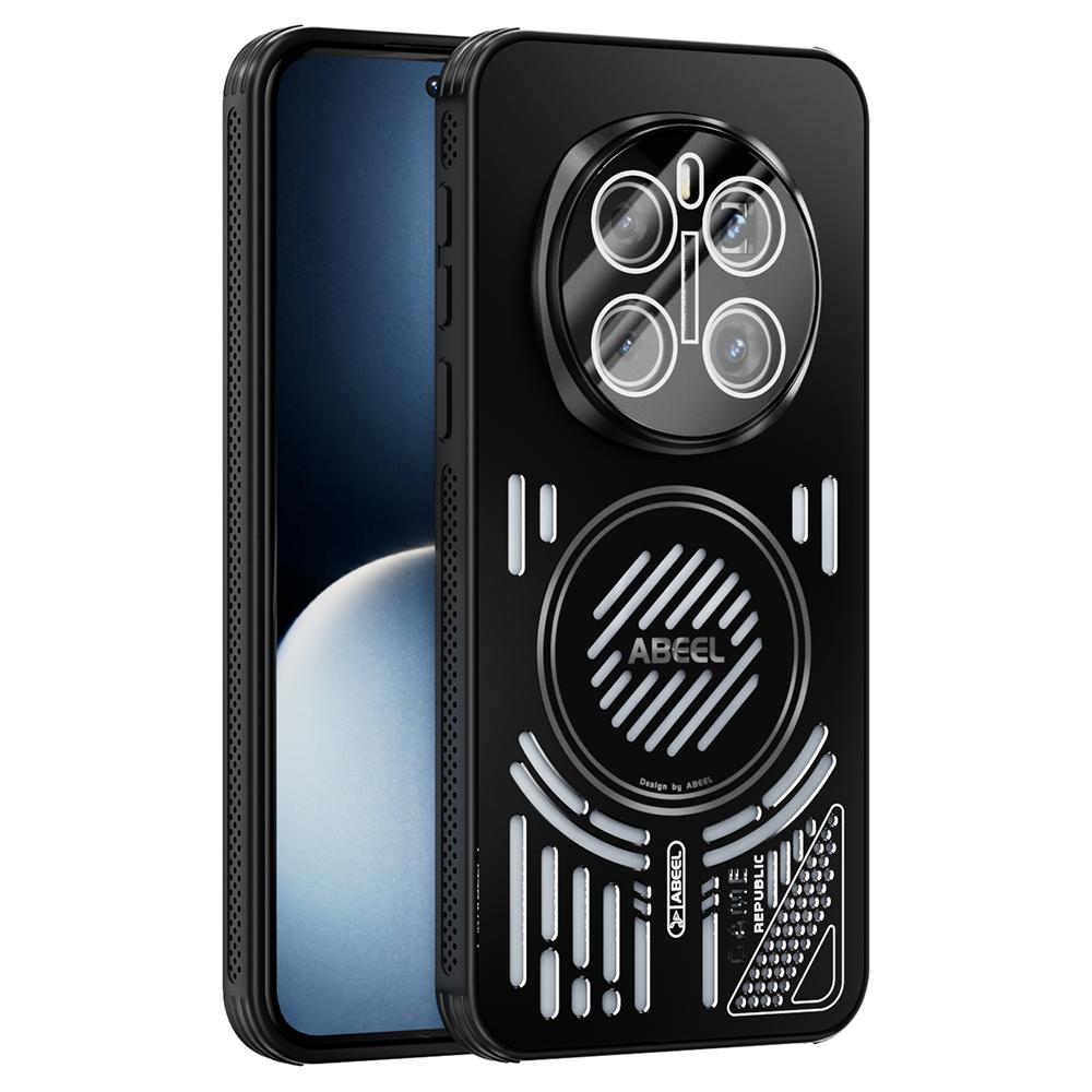 

ABEEL For Honor Magic7 Pro 5G Magnetic Case Aluminium Alloy+PC+TPU Hollow Heat Dissipation Phone Cover Black