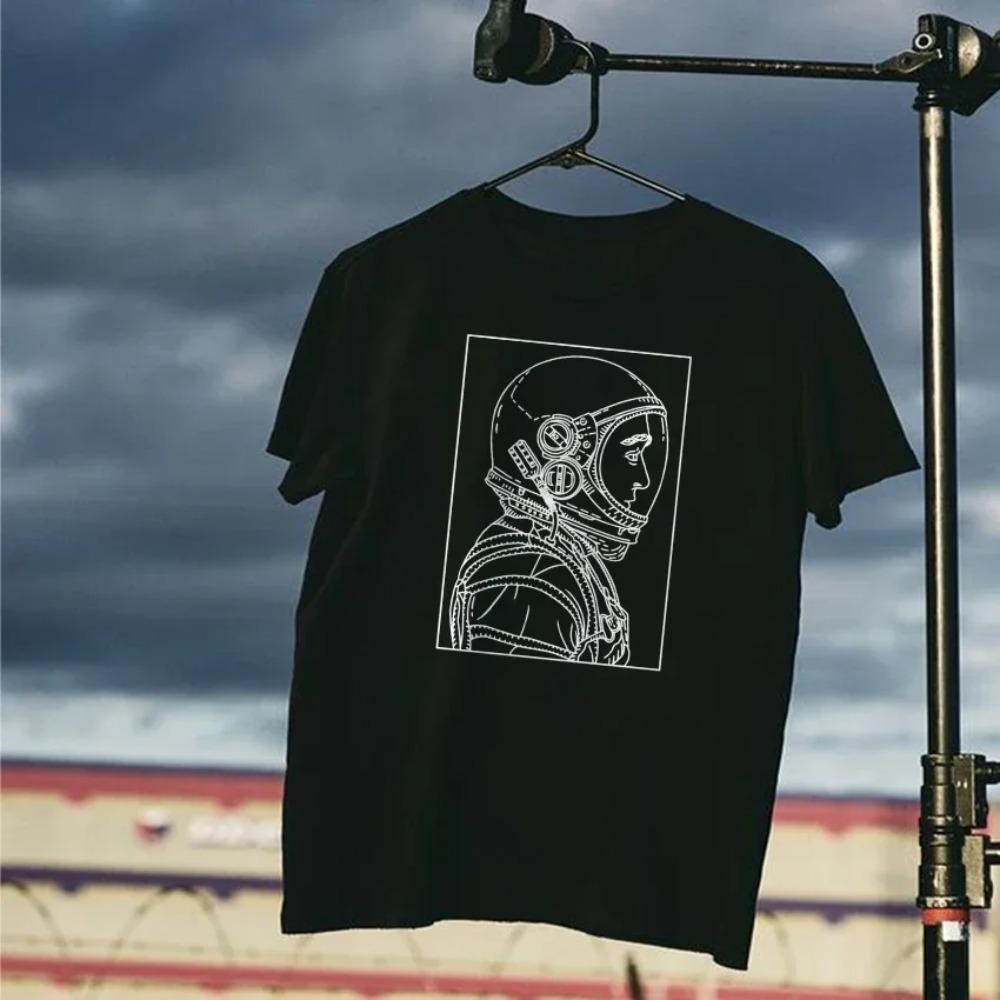 Big Size Space Print Unisex T Shirt Loose Astronaut Print Men Tshirt Short Sleeve T-shirt Men Tee Shirt Space18