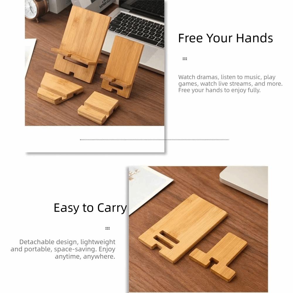 Multi-Angle Bamboo Phone Holder Solid Wood Mobile Phone Support Tablet Mount  Charging Station