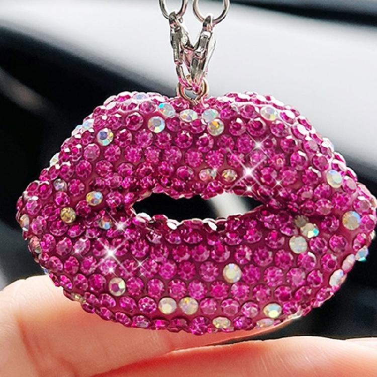 Vzrušující Lip Crystal Ozdoba na zpětné zrcátko auta Stylový závěsný přívěsek Módní auto Ozdoba Barevná pro ženy