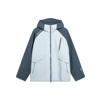 Li Ning CF Su Wan Long Jia Series Professional Level Anti-Rain Outdoor Waterproof Windproof Hooded Jacket Unisex Jacket Light-Blue AFDT825-3