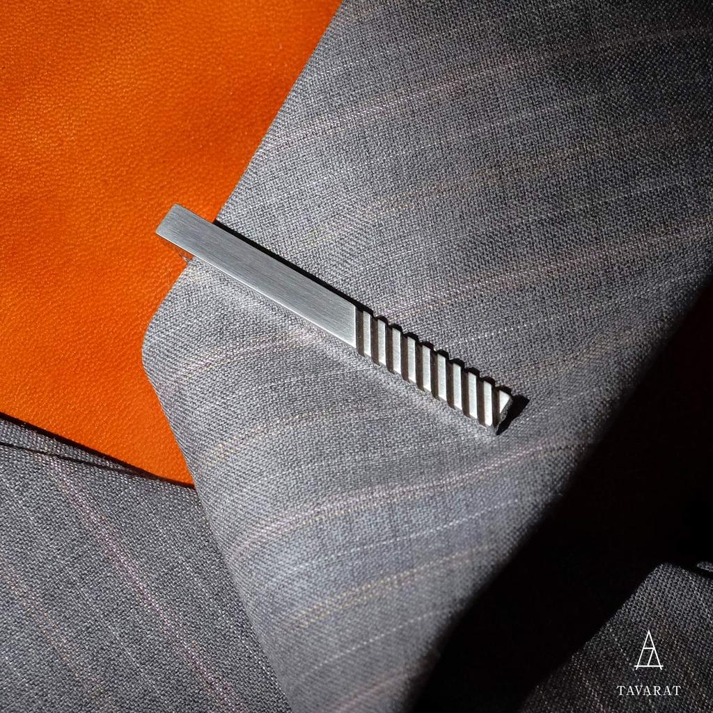 Tie Made In Brass Alligator Style [Tavarat] Pin, Men's, Japan, Striped, Regimental, (Silver)