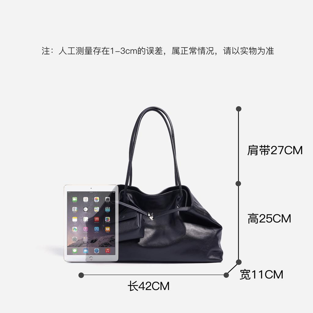 New Trendy Fashion Single-shoulder Women's Bag Design, Genuine Leather Large-capacity Commuter Bag, Casual Tote Bag
