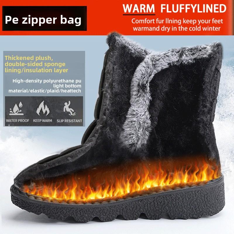 Womens Winter Boots with Soft Fur Cuff Buckle Strap Closure and Anti Slip Sole Warm Comfortable Snow Shoes for Outdoor Walking