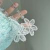 Snowflake Charm Mobile Phone Strap Accessory With Flashing White Crystals Beads Fashion Accessory for Christmas Gifts