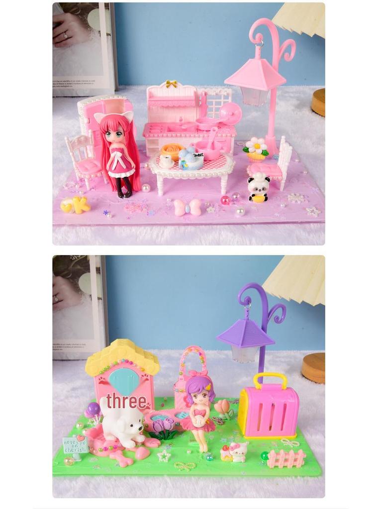 Kids' DIY Night Light Bathroom Pretend Play Toy Set - Educational Gift for Girls
