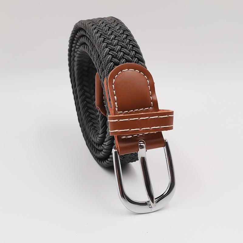 Men and Women Pin Buckle Canvas Belts, Thin Elastic Elastic Belts, Young Students Knitted Canvas Belts