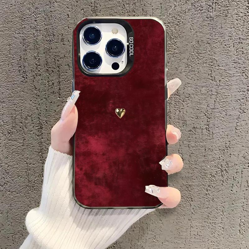 Golden Love Heart Electroplate Silver Phone Case For Xiaomi Mi 15 14 13 12 13T 14T Pro 11 Lite 5G NE Poco X5 X6 M6 Pro Cover