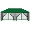 Pavilion with Side Walls 6 X 3 M Green Polyester and Steel 190
