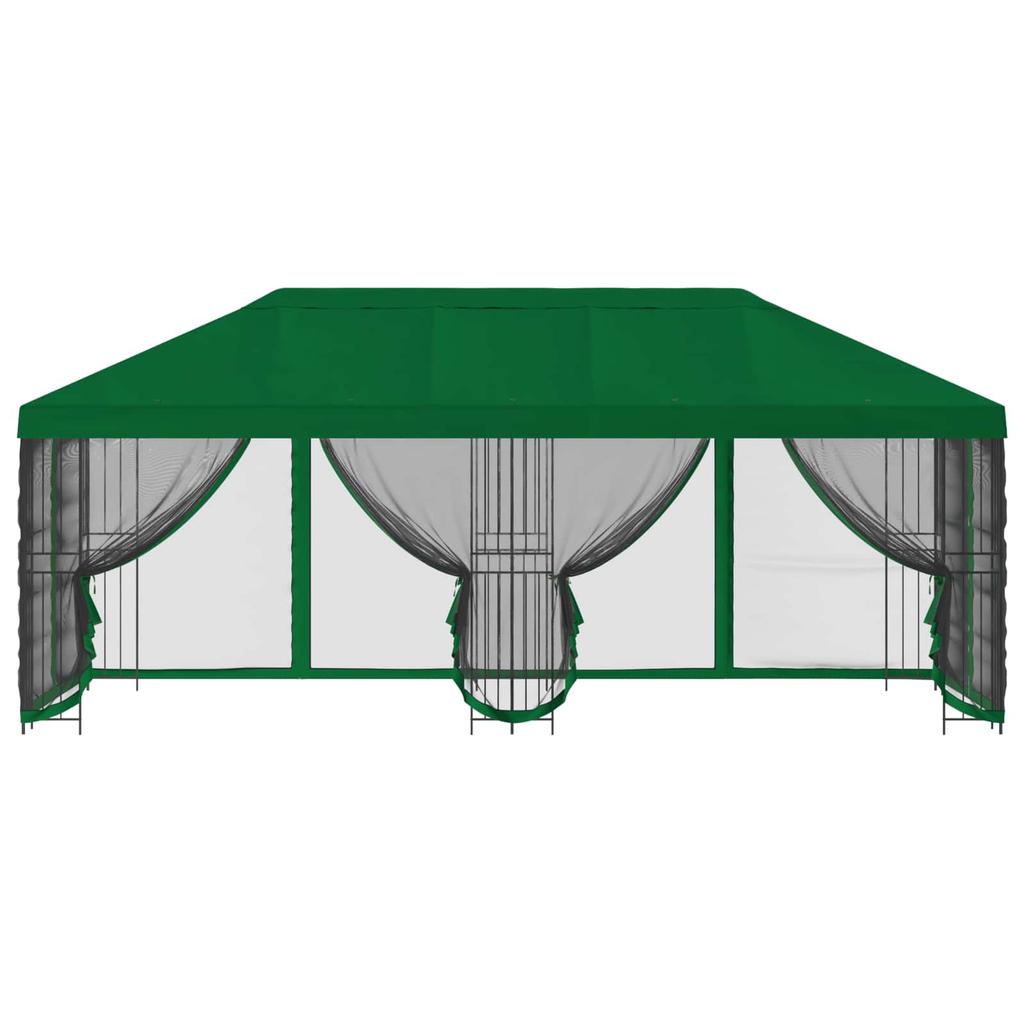 Pavilion with Side Walls 6 X 3 M Green Polyester and Steel 190