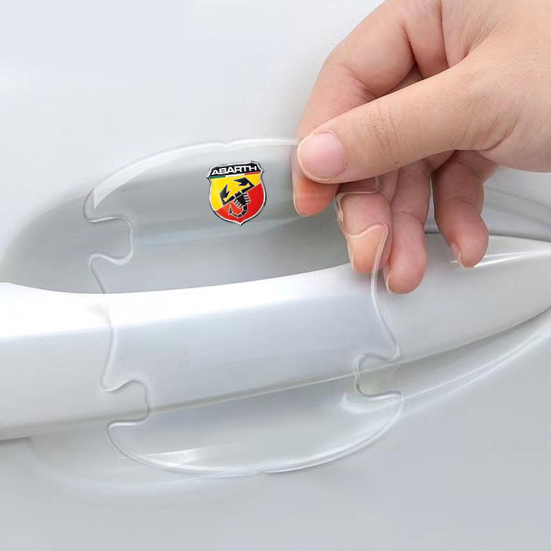 4PC Car Door Anti-collision Protector Bumper Strip Transparent Sticker for Fiat Abbas 500 500L 500X 124 Aegea MobiPanda Tipo Sedici Centoventi Fiorino