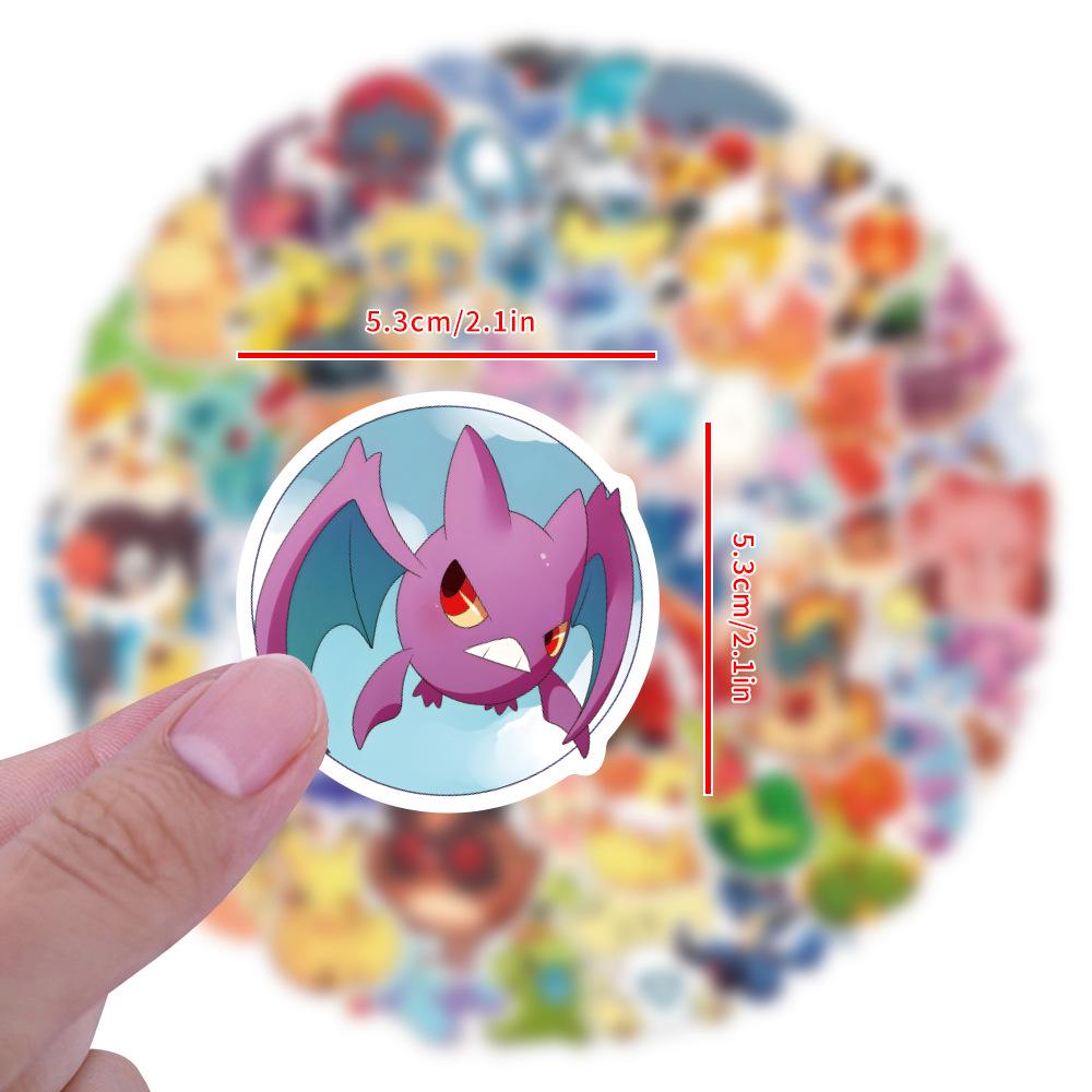 100 Sheets of Pokemon Q Version Cute Graffiti Stickers for Children's DIY Diary and Desk Stationery Decoration