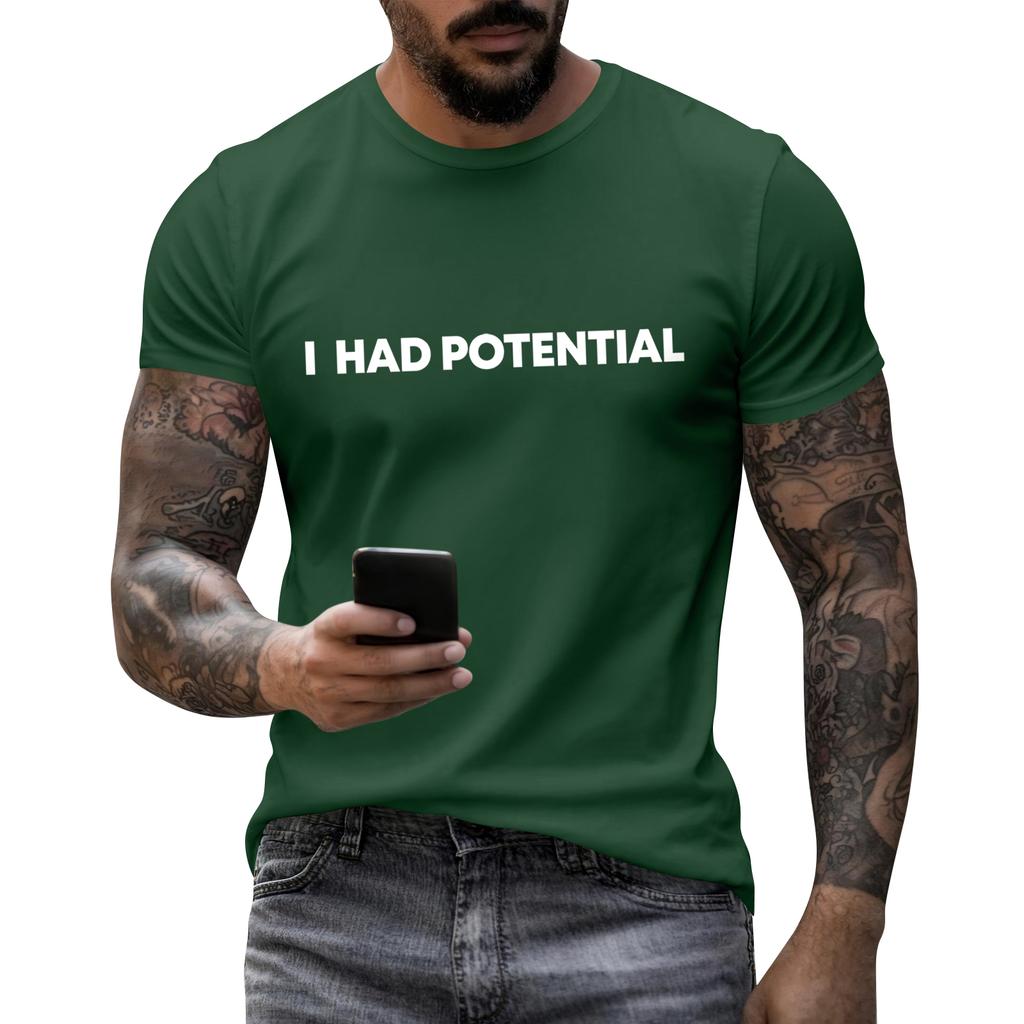 Men's Casual Letter Print Short-Sleeve T-Shirt