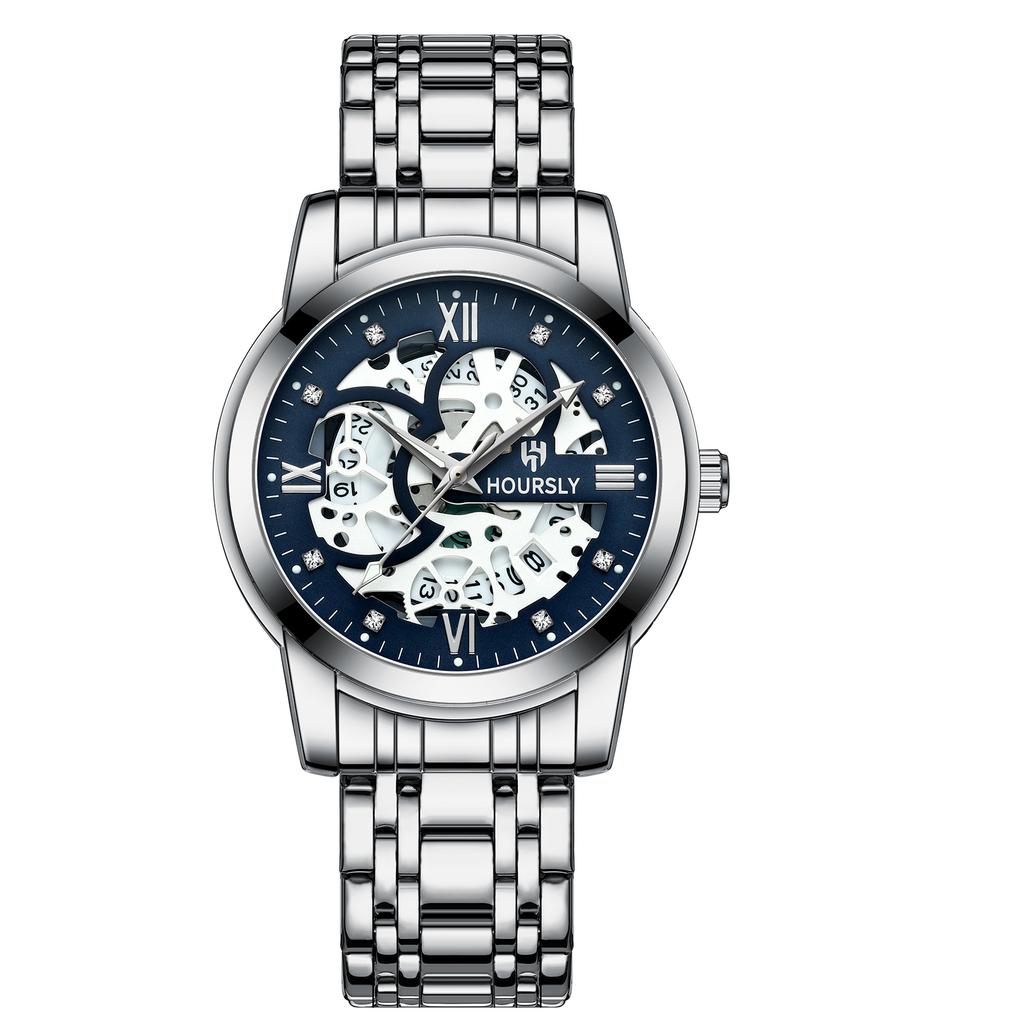 New Business Leisure Men's Quartz Watch Fashionable and Trendy Lifestyle Waterproof Night Light Diamond Inlaid Quartz Watch