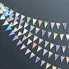 3/4M Silver Iridescent Paper Banner Frozen Party Supplies Birthday Decoration Adult Kids Boy Girl Gender Reveal Wedding Decor