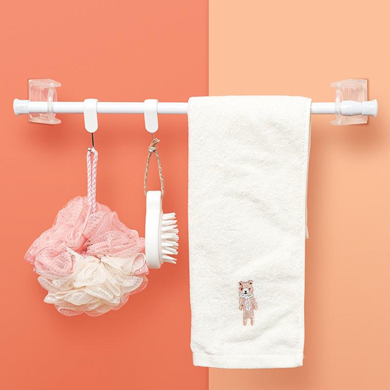 360° Rotating Transparent Wall-Mounted Retractable Hanging Rod Bracket