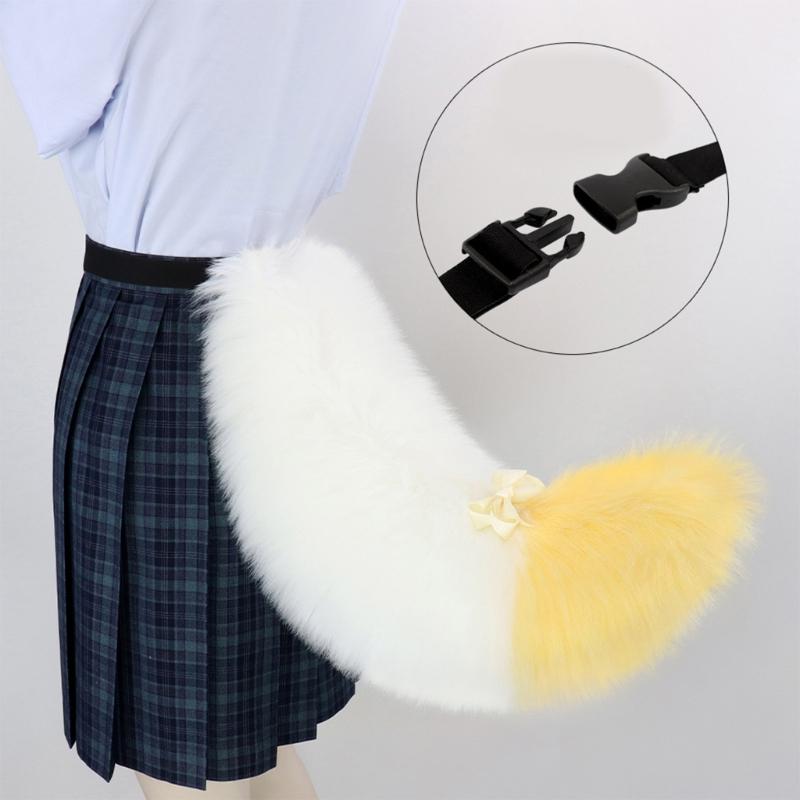 Umělé kožušiny Zvířecí ocas Lišky Kočky Pes Vlčí ocas Halloweenský Cosplay Párty Kostým Doplněk Nastavitelný Kožešinový Ocas Lišky Kočky