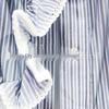 French Niche Spring/Summer 2026 Blue & White Striped Ruffled Sleeveless Top and Cake Skirt Set