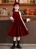 Autumn/Winter 2026 Girls' Exquisite Red Princess Dress - High-End Children's Fashion