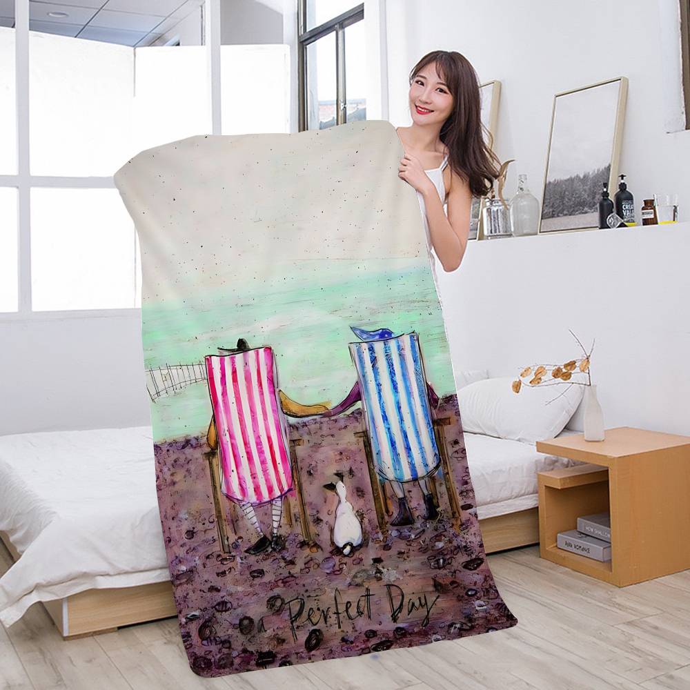 Sam Toft Art Abstract Landscape Beach Towel Colorful Bath Towels for Girl Microfiber Quick Dry Custom Sand Free Beach Yoga Spa