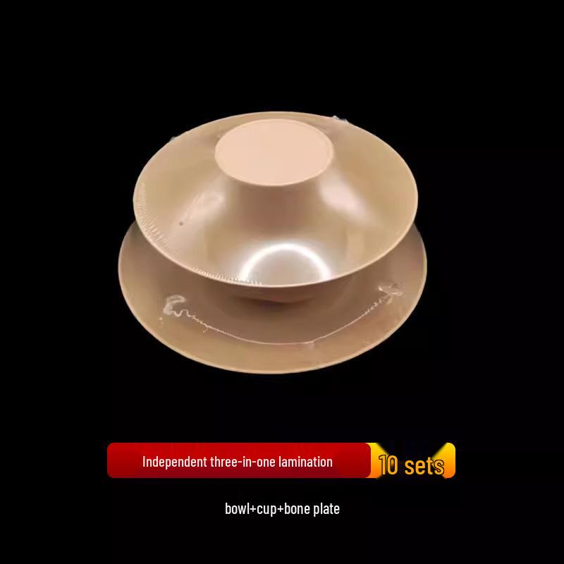 Eco-Friendly Rice Husk Tableware Set: Includes Thickened Bowl, Plate, Chopsticks, Spoon, and Cup for Banquet, Home, or Outdoor Use.