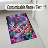Cat Theme Crystal Velvet Rug Personalized Custom Name Text Soft Floor Mat Home Decor
