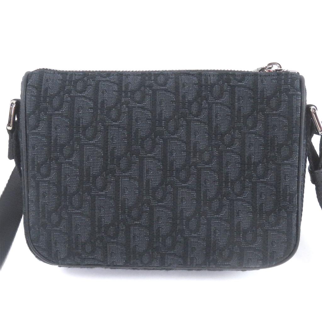 Pristine DIOR Shoulder Bag Dior 8 Buckle Oblique All-Over Pattern Black Used