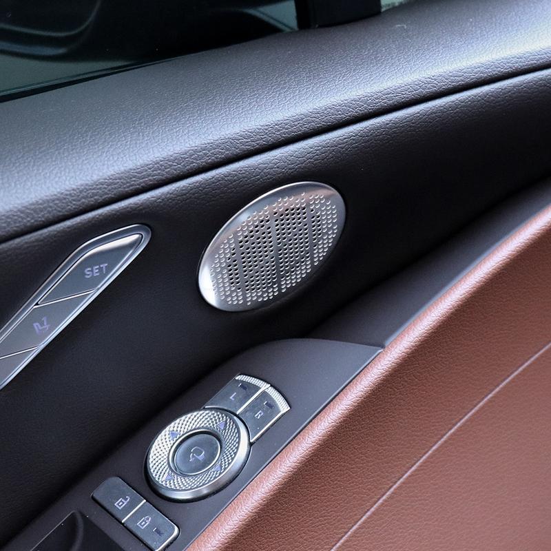 Car Stainless Steel Material Interior Door Tweeter Speaker Protective Covers For Genesis G80 RG3 -2025 LHD/RHD Accessories
