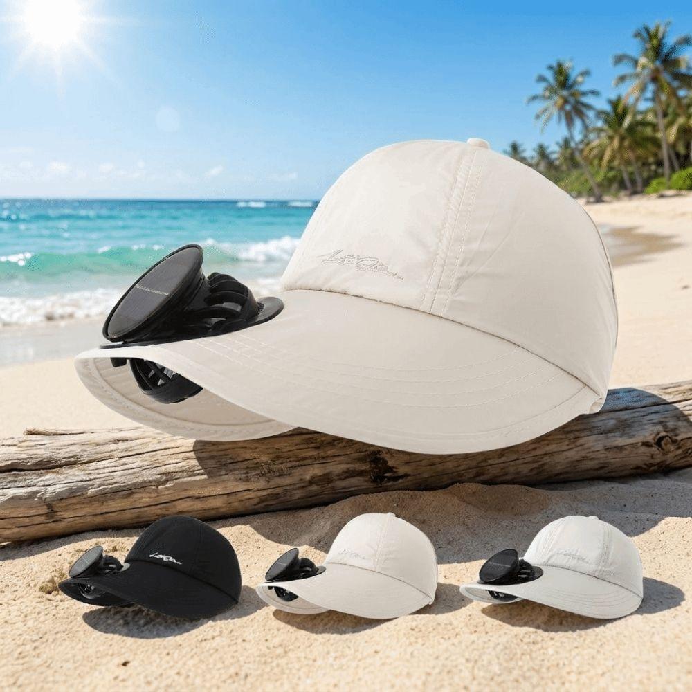 Solid Color Solar Fan Hat Breathable Sunshade Hat for 3.7V600mAh Sport