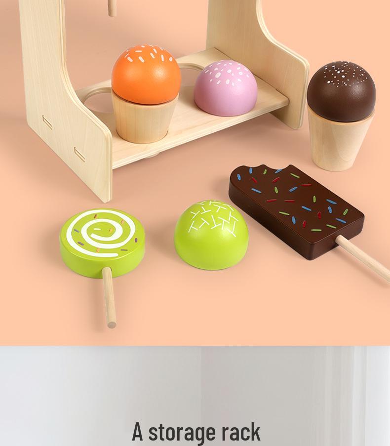 Children's Wooden Ice Cream Stand Playhouse with Popsicle Toys (CE CPC Certified)