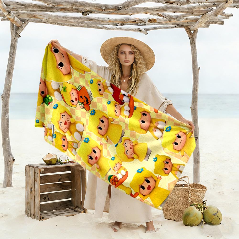 Pocoyo Beach Towel Super Soft Microfiber Quickdry Fabric Comfortable Lightweight Suitable for Sports, Travel, Swimming, Yoga, Bathroom, Beach, And Poo