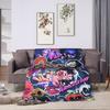 FNF Bad Time Trio Friday Night Funkin Blanket  Travel Office Flannel Bedding Throws For Living Room Warm Soft Quality Bedspread