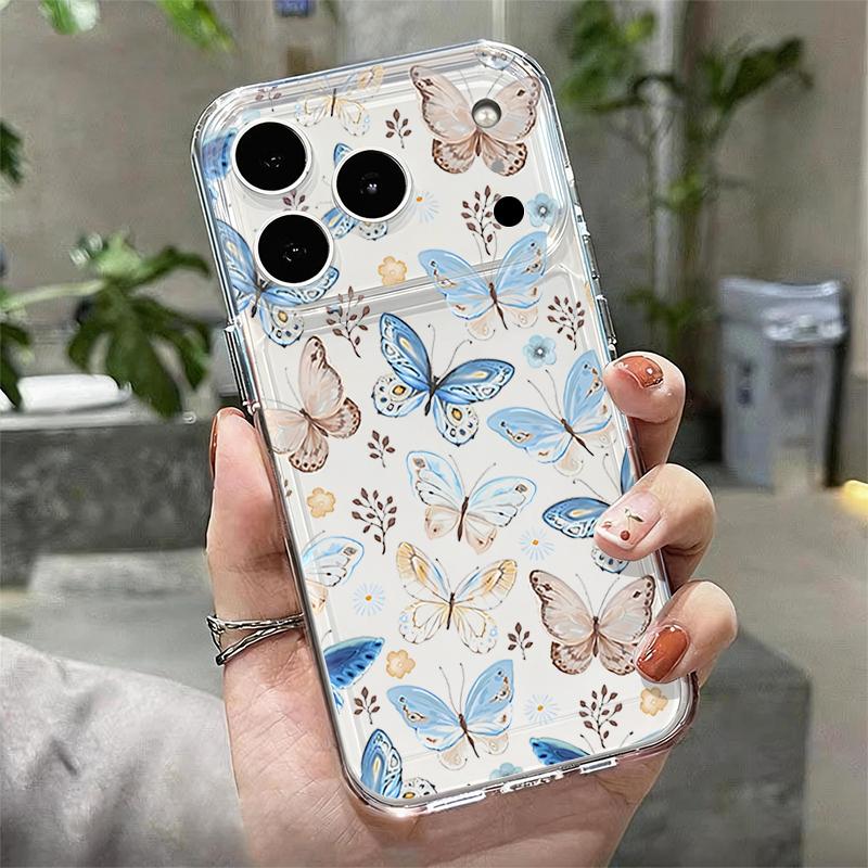 Butterfly Pattern Case For iPhone 17 Pro Max Coque iPhone 16 15 14 13 12 Pro Max 11 Clear TPU Silicone Soft Cover
