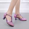Women's Dance Shoes Ladies Ballroom Dance Shoes Girls Latin Shoes Children Low 3.5/5.5/ 6.5cm Heels Indoor Modern Dancing