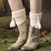1 Pair Fashion Winter Tassel Womens Knitted Leg Warmers Sock Elastic Stretchy Soft Trim Boot Cover Cuffs Toppers