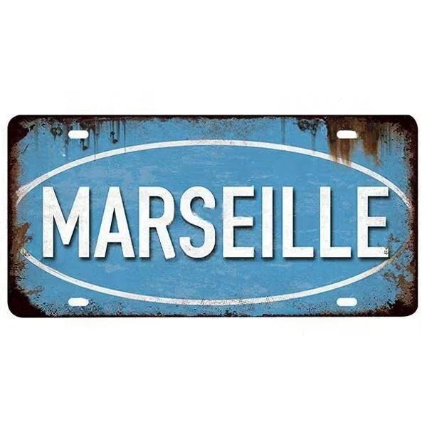 Vintage France City Plate PARIS/LYON/MARSEILLE Flag Poster Metal Plaque Aluminum Sign Man Cave Garage Club Bar Cafe Wall Decor