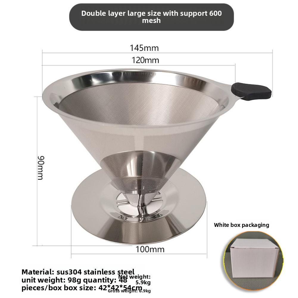 1PC Stainless Steel Reusable Coffee Filter Holder Pour Over Mesh Tea Dripper Cup