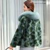 New 100% Mink Fur Coat for Women Short Style Fox Fur Collar Large Size Fur Coat for Women Send Mom and Wife Gift